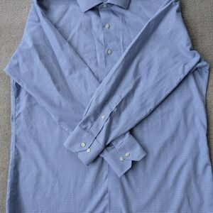 Brooks Brothers Blue Micro-Check Button-Front Dress Shirt